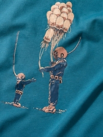 T Shirt Diver Jelly Fish Bleu lagoon