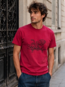 T-shirt Kraken roll groseille