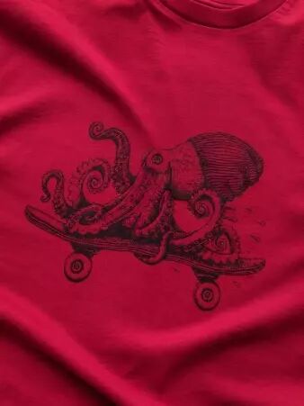 T-shirt Kraken roll groseille