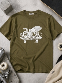 T-shirt Kraken roll vert