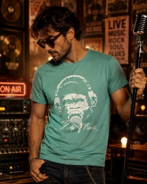 T-shirt Monkey roll vert d\'eau