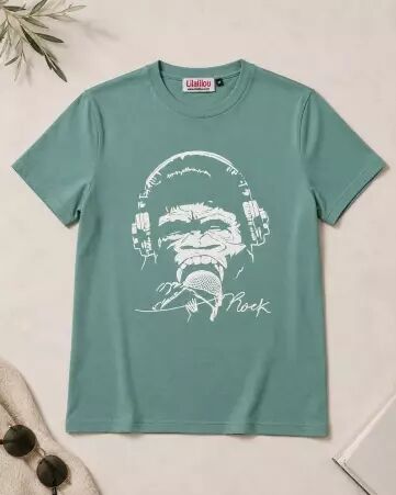 T-shirt Monkey roll vert d\'eau