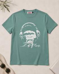 T-shirt Monkey roll vert d\'eau