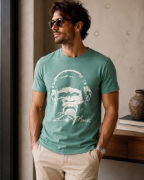 T-shirt Monkey roll vert d\'eau