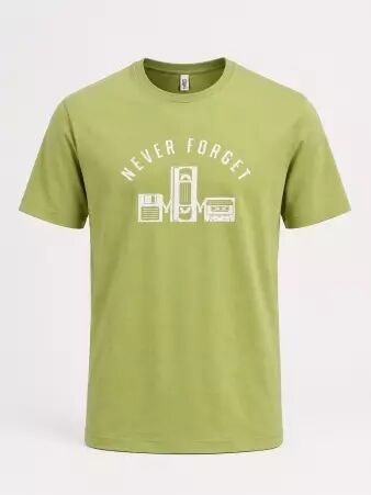 T-shirt Never forget vert lichen