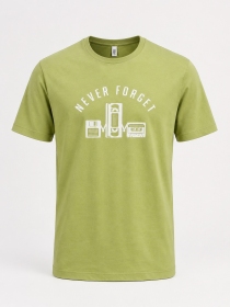 T-shirt Never forget vert lichen