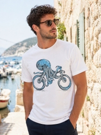 T-shirt Octocycle blanc
