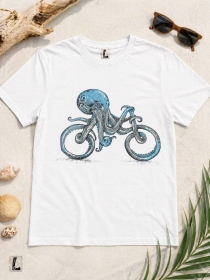 T-shirt Octocycle blanc