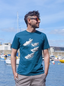 T-shirt Paper boat bleu