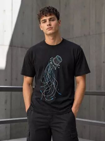 T-shirt Power-On noir
