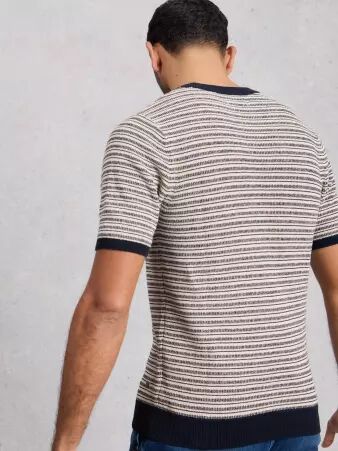 Tee shirt maille rayures bleu