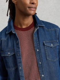 Tee shirt maille rayures rouge