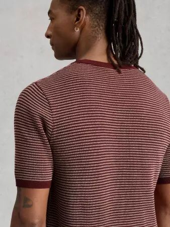 Tee shirt maille rayures rouge