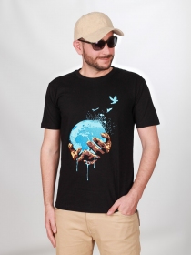 Tee shirt Melting Planet Noir