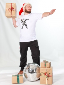 Tee shirt Santa banksy blanc