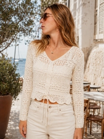 Top crochet ivoire