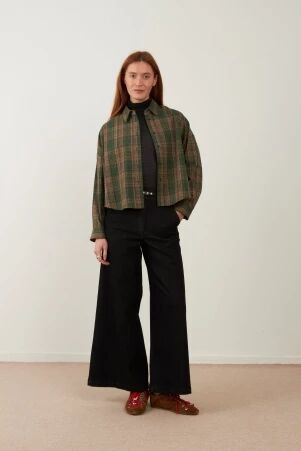 TOP JUNIE CARREAUX KAKI