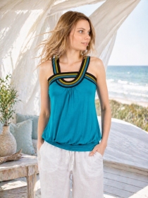 Top Lila Bleu P&eacute;trole