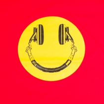 Tee shirt Headphone smiley Rouge