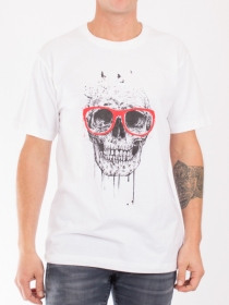 Tee shirt Skull glasses Blanc