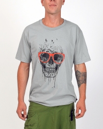 Tee shirt Skull glasses gris