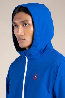 Veste imperm&eacute;able court en tissu 100% recycl&eacute; Passy bleu roi