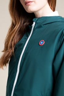 Veste imperm&eacute;able court en tissu 100% recycl&eacute; Passy emeraude
