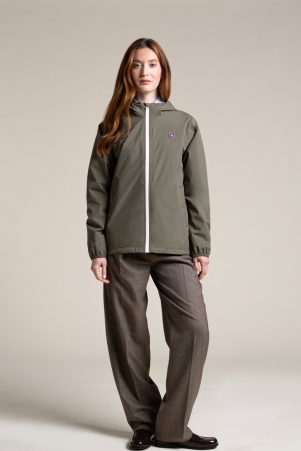 Veste imperm�able court en tissu 100% recycl� Passy kaki