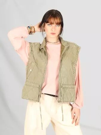 Veste sans manches weavy used kaki