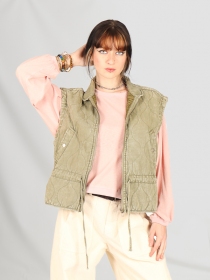 Veste sans manches weavy used kaki