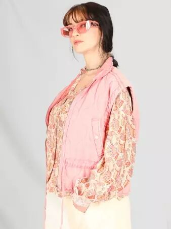 Veste sans manches weavy used Rose